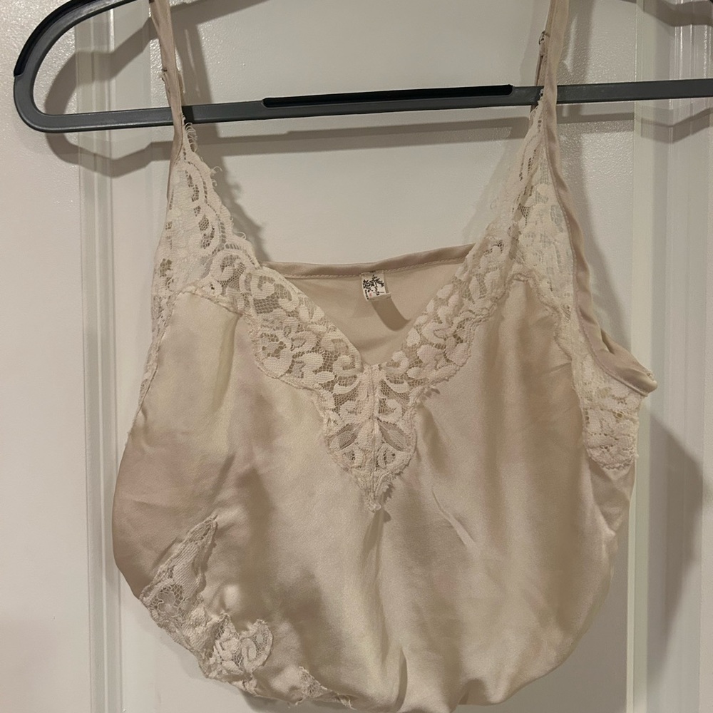 Free People Cream Lace Chemise